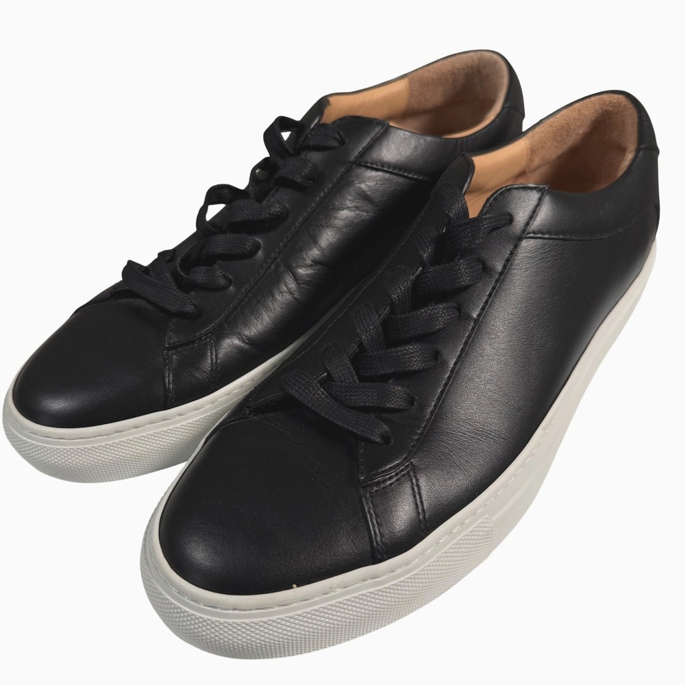 Koio Capri Sneaker Mens 10 Black Italian Leather Low Top Minimalist Luxury EUC!